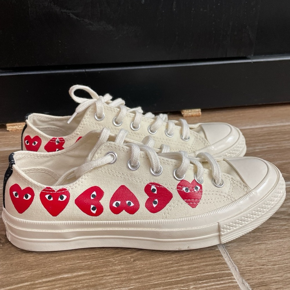 Comme des Garcons Converse Multi Heart White LIKE NEW